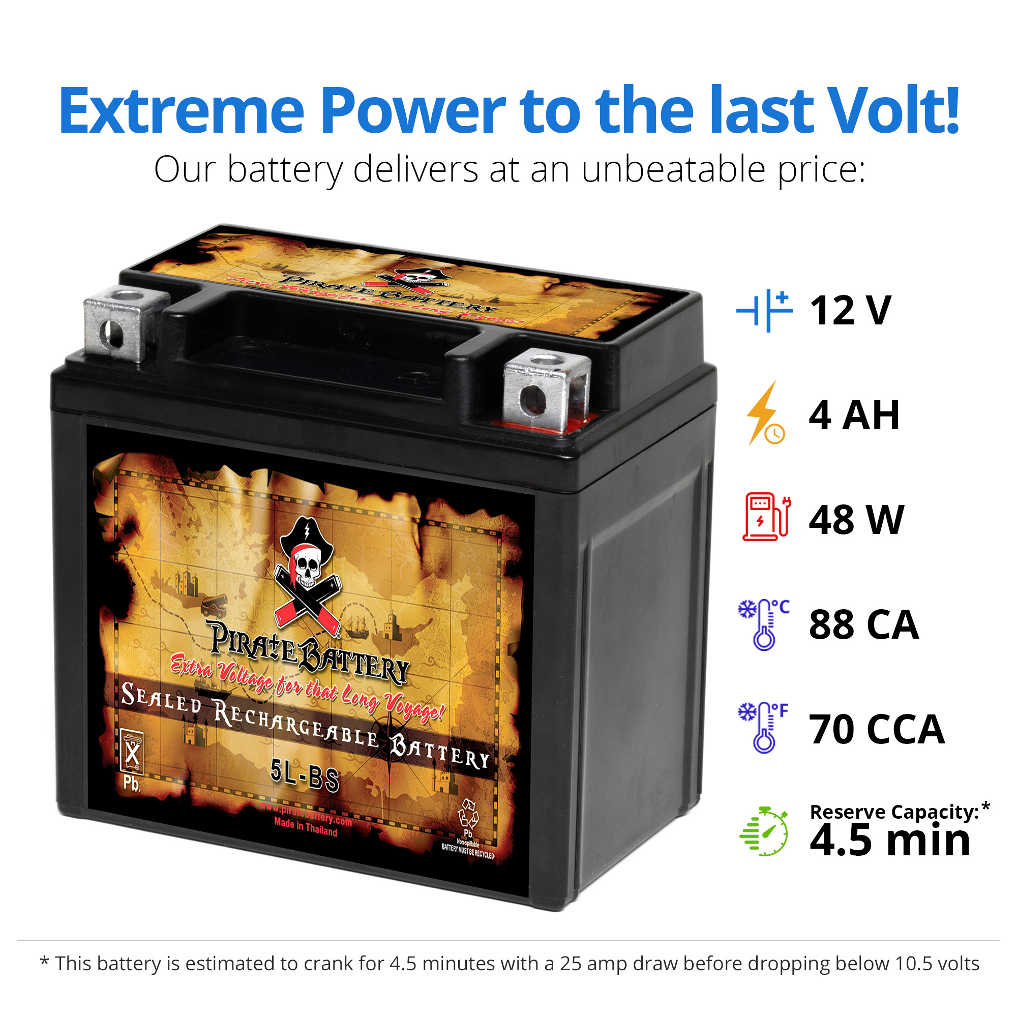 YTX5L-BS High Performance Power Sports Battery | EBay