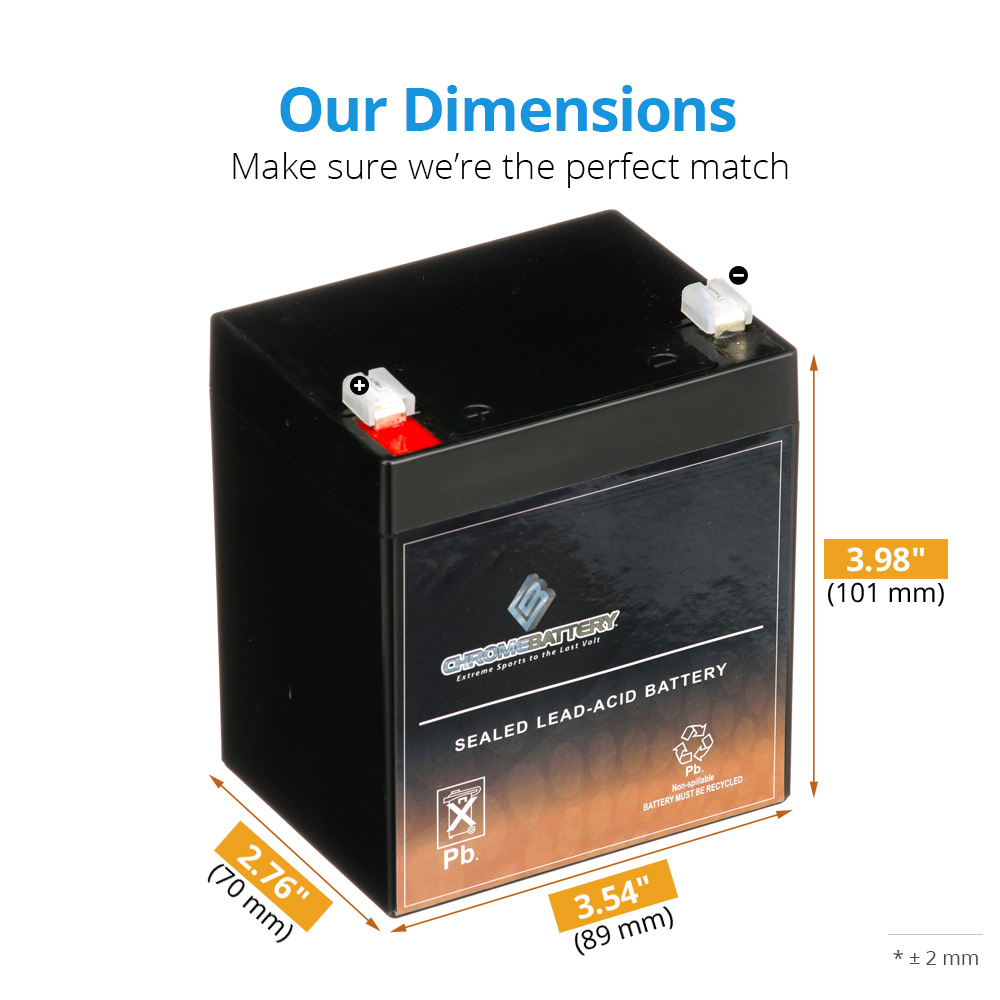 12V 5AH SLA Battery replaces PC1250 UB1250 CA1240 BP5-12 ES4-12, RT ...